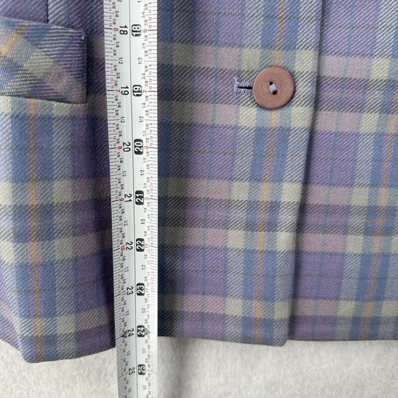 NWT Dunedin Wool Skirt Suit Size 10 Lavendar Purple Plaid Woolmark Midi READ - Picture 6 of 16